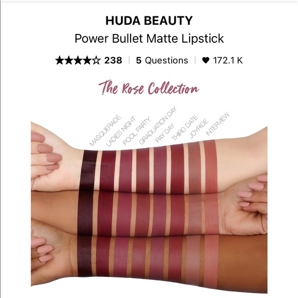 Huda Beauty Matte Lipstick in Interview - Picture 5 of 6